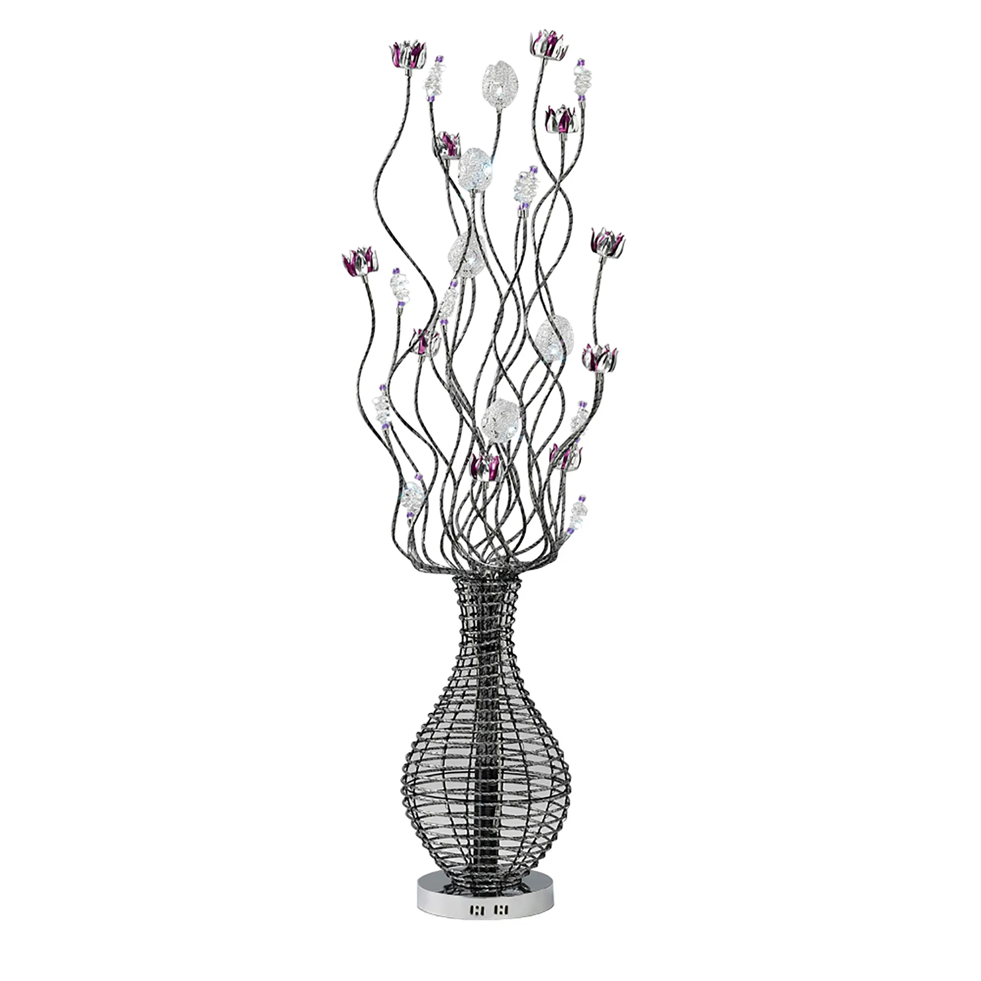 Viola Aluminium Crystal Floor Lamps Diyas Home Multi Head Floor Lamps